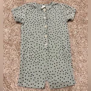 Kate Quinn Minty Blue Polka Dot Romper